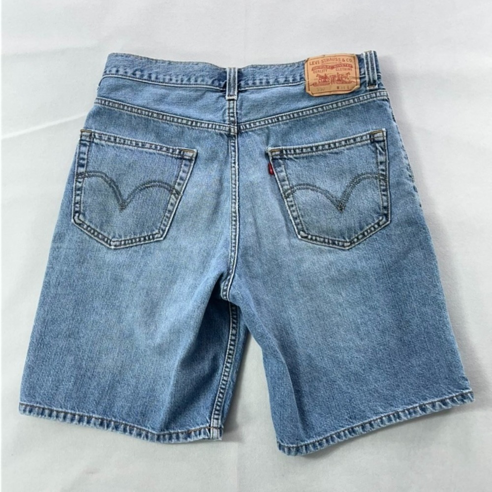 Levis 550 Denim Shorts Men 34‎ Blue Jorts Relaxed Fit 2000s Y2K Blank Red Tab